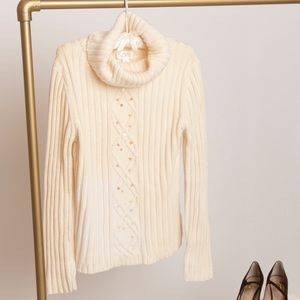 Loft Turtleneck Sequin Sweater Sz L